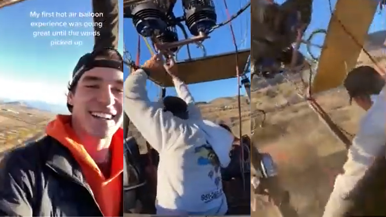 Man on hot air balloon captures terrifying moment it crashes