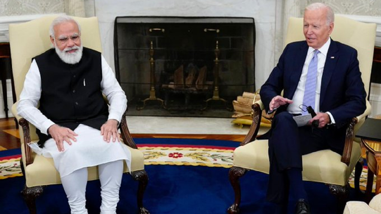 Prime Minister Narendra Modi with US President Joe Biden