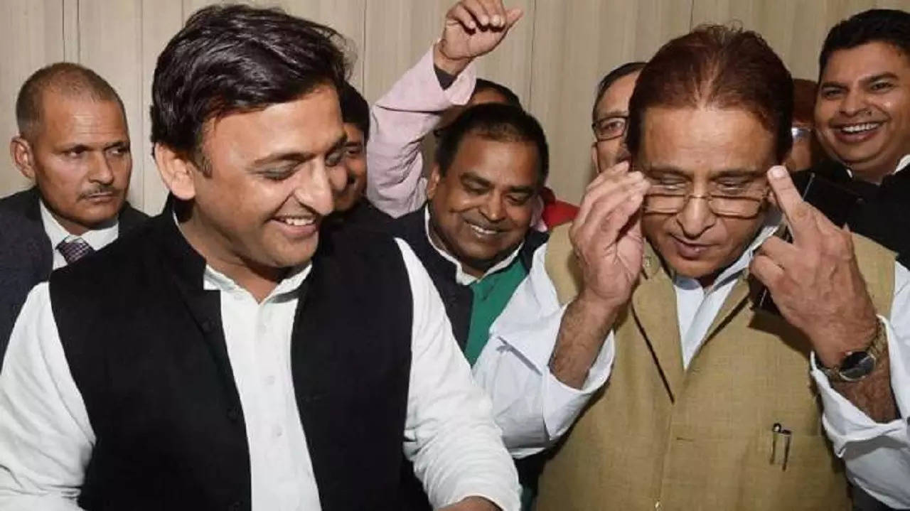 ​Azam Khan with Akhilesh Yadav