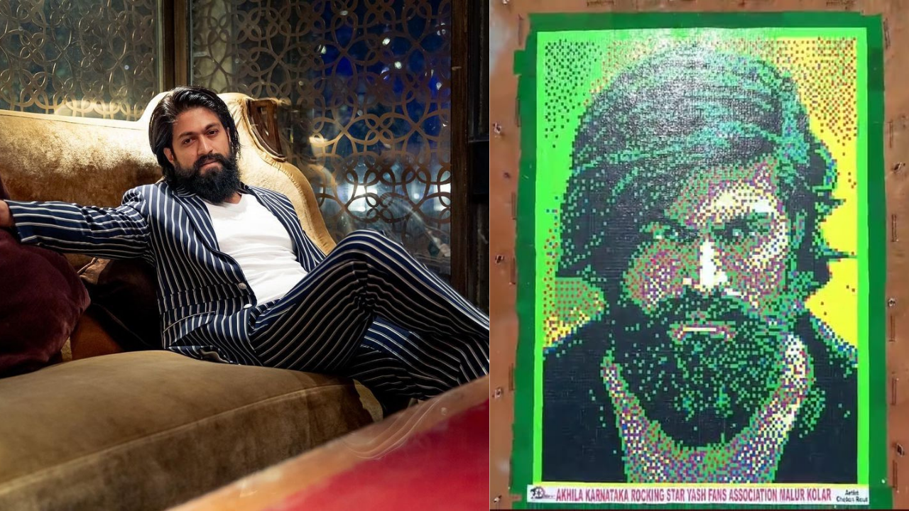 Fans of Yash have created a record by recreating his face as a book mosaic