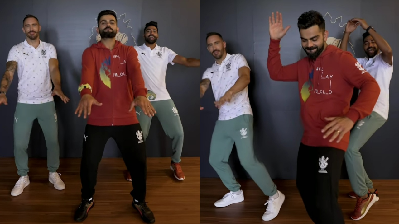 Mohammed Siraj, Faf du Plessis and Virat Kohli