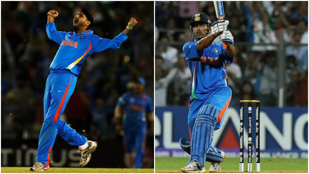 Harbhajan Dhoni 2011 WC IANS ICC