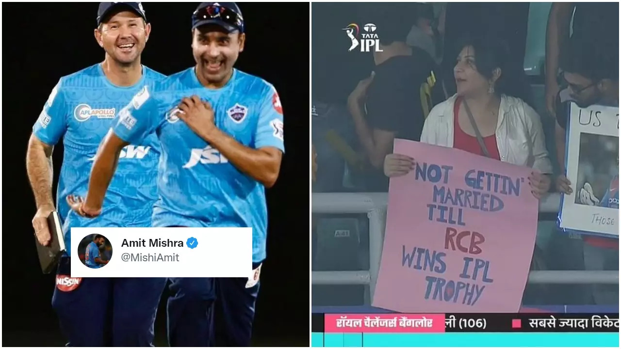 Amit Mishra reacts to fan's ‘no marriage till RCB win IPL trophy’ banner