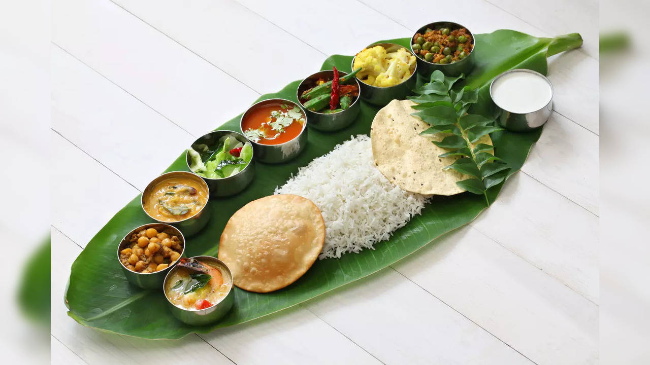 Food traditions _ meals served on banana leaf