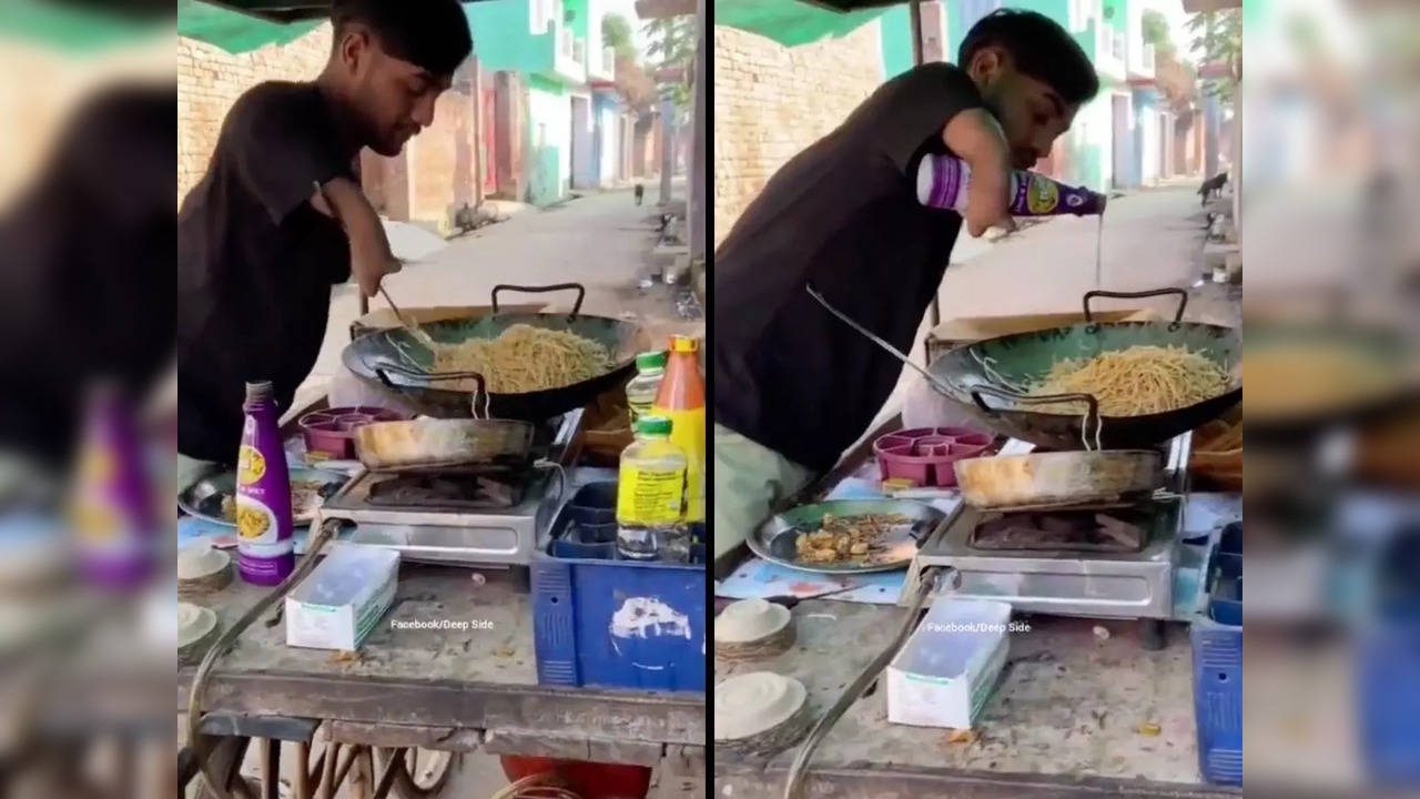 Disabled man who sells noodles on cart praised for indomitable spirit ...