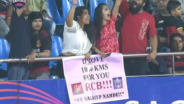 Drove 1000 kms for you RCB: Fan's banner goes viral during RCB vs DC ...