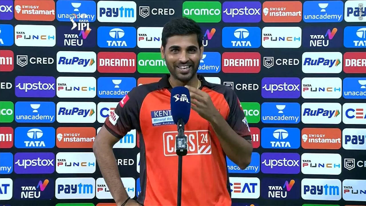 Bhuvneshwar Kumar gave a cheeky response when asked how Umran Malik's pace helps him