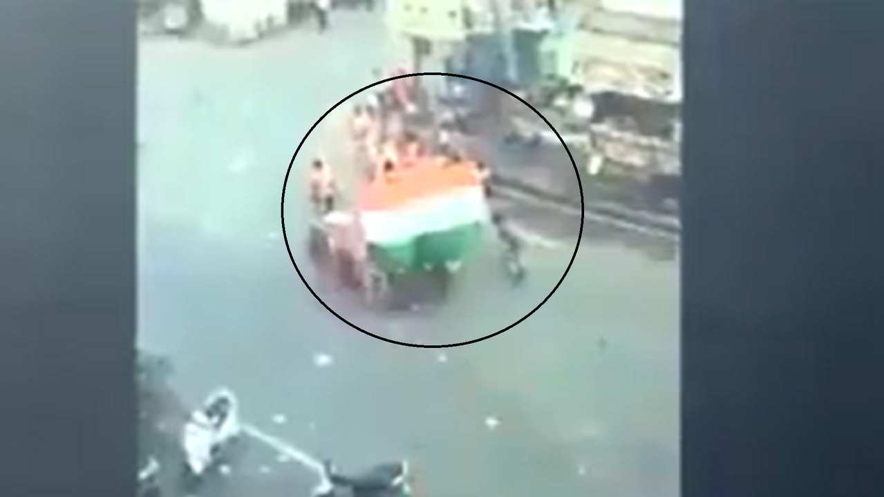 National flag attacked in Jahangirpuri