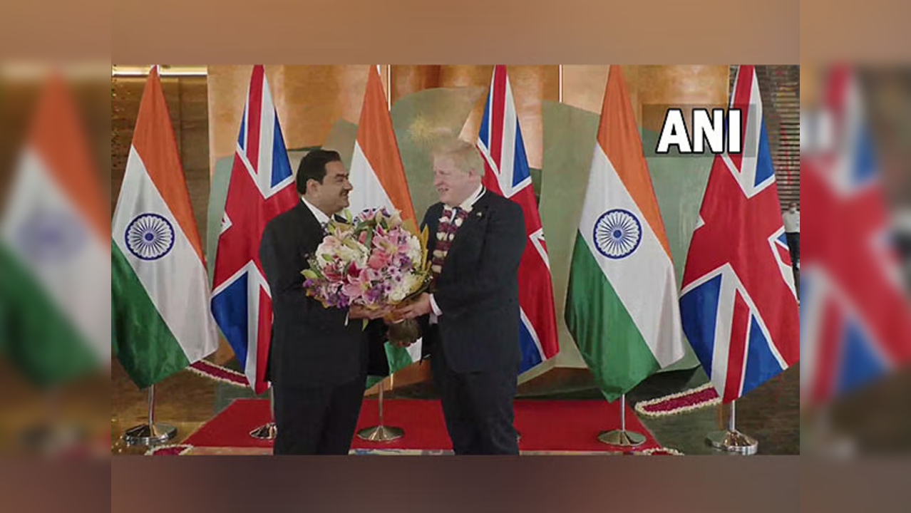 Gautam Adani meets Boris Johnson in Ahmedabad