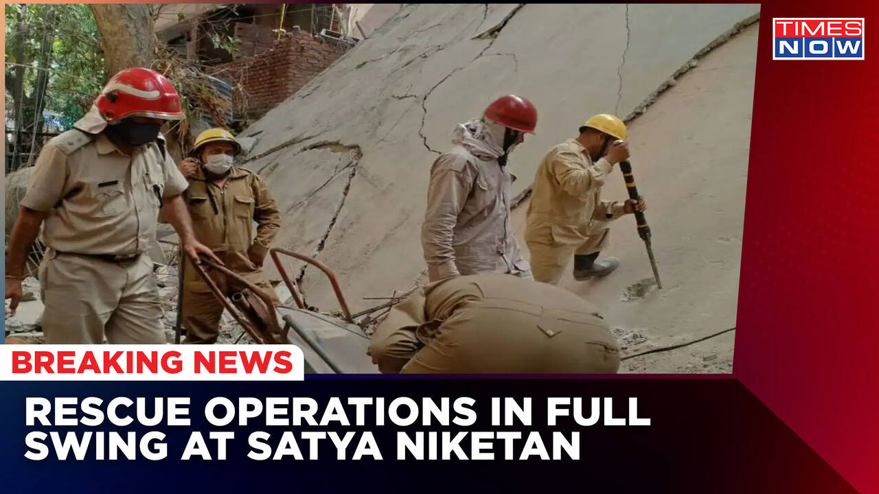 Illegal Under Construction Building Collapsed In Satya Niketan Rescue Illegal Under Construction Building Collapsed In Satya Niketan Rescue