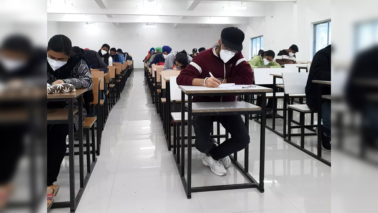 Students writing exam