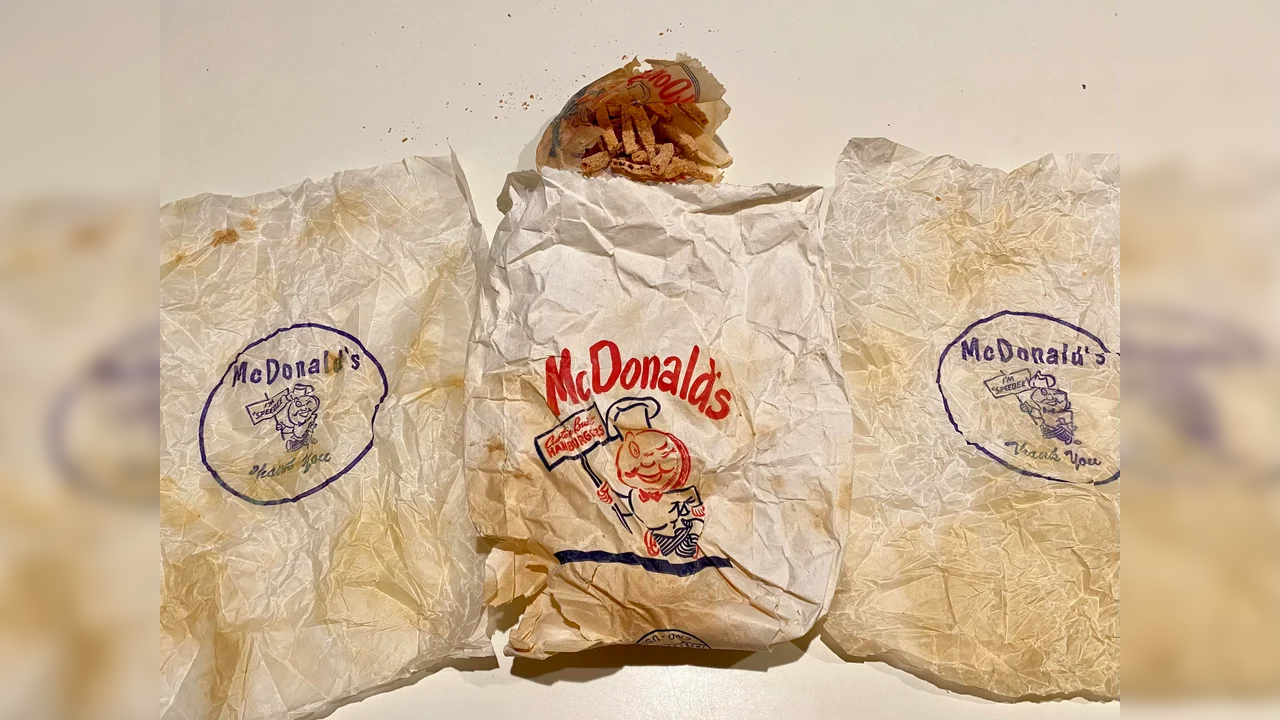 Man finds 60-year-old McDonald's meal in bathroom wall