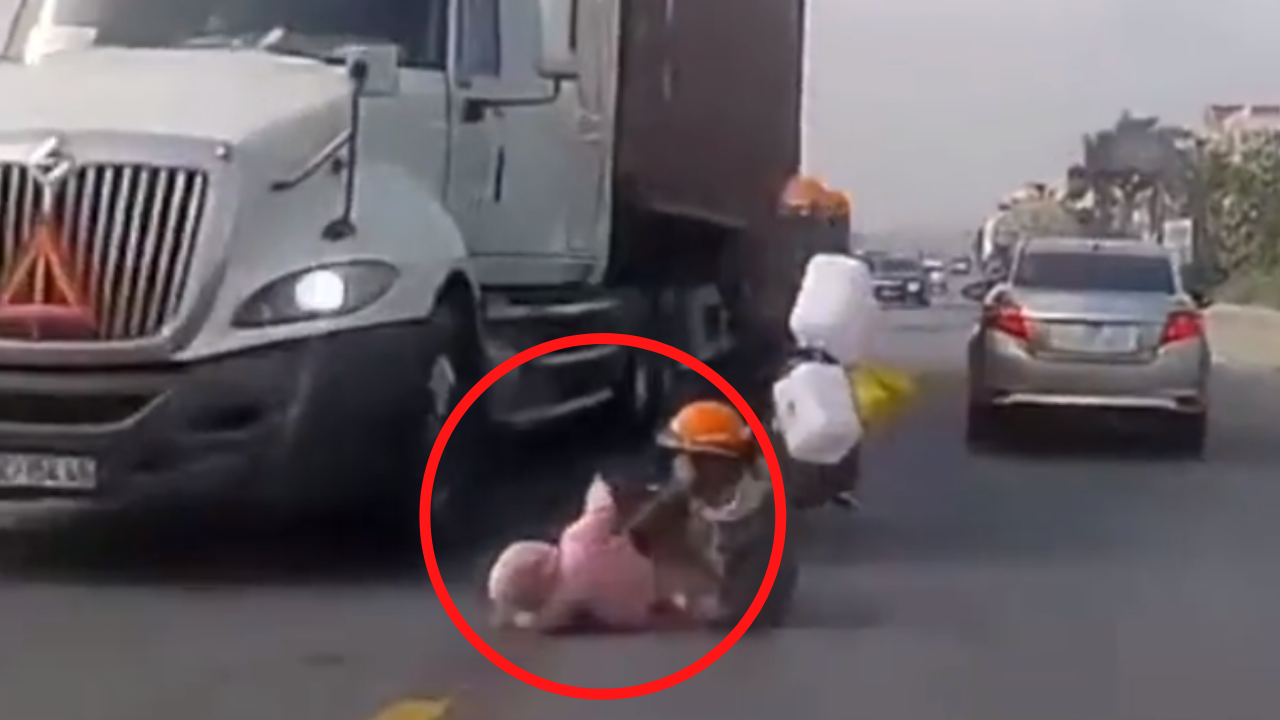 Mother saves son from getting crushed under truck