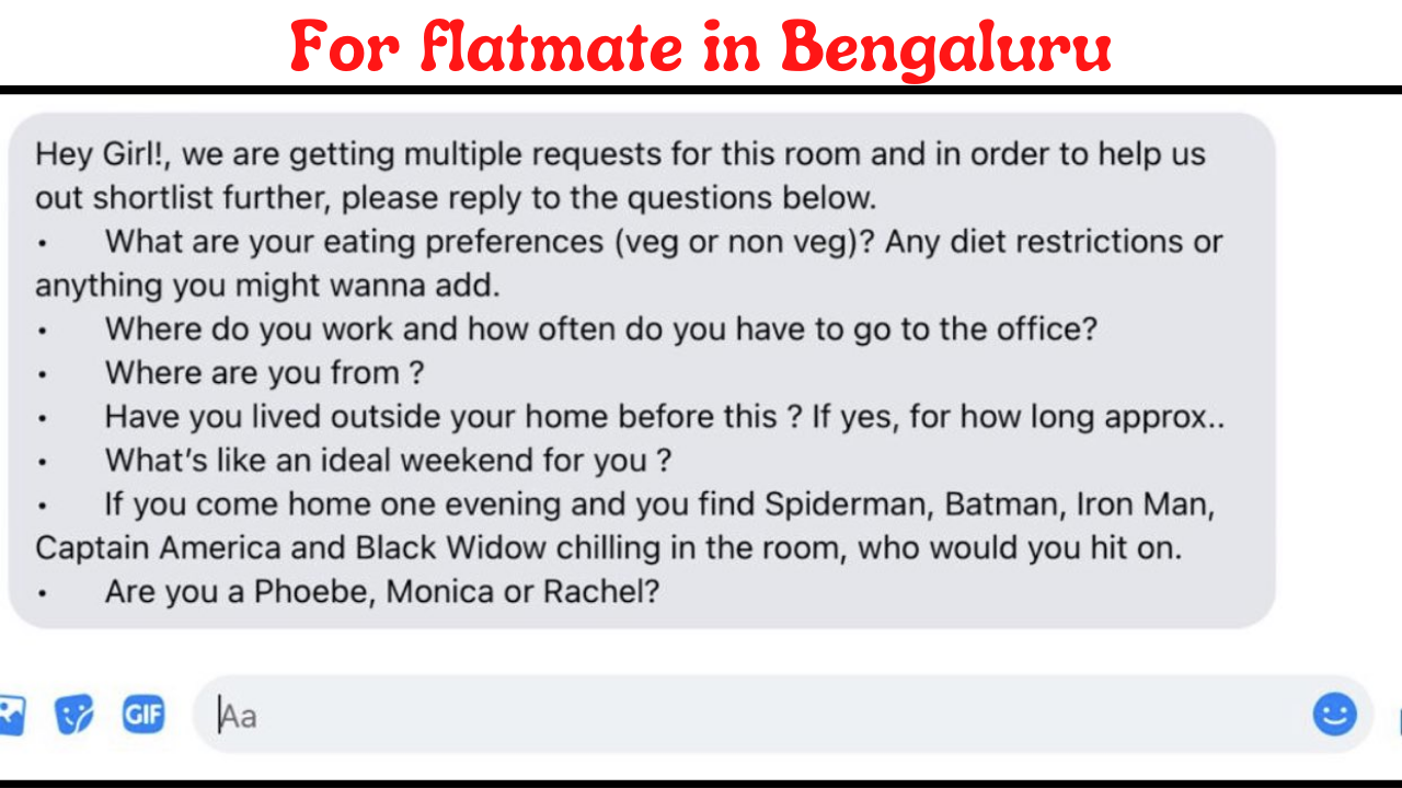 For flatmate in Bengaluru