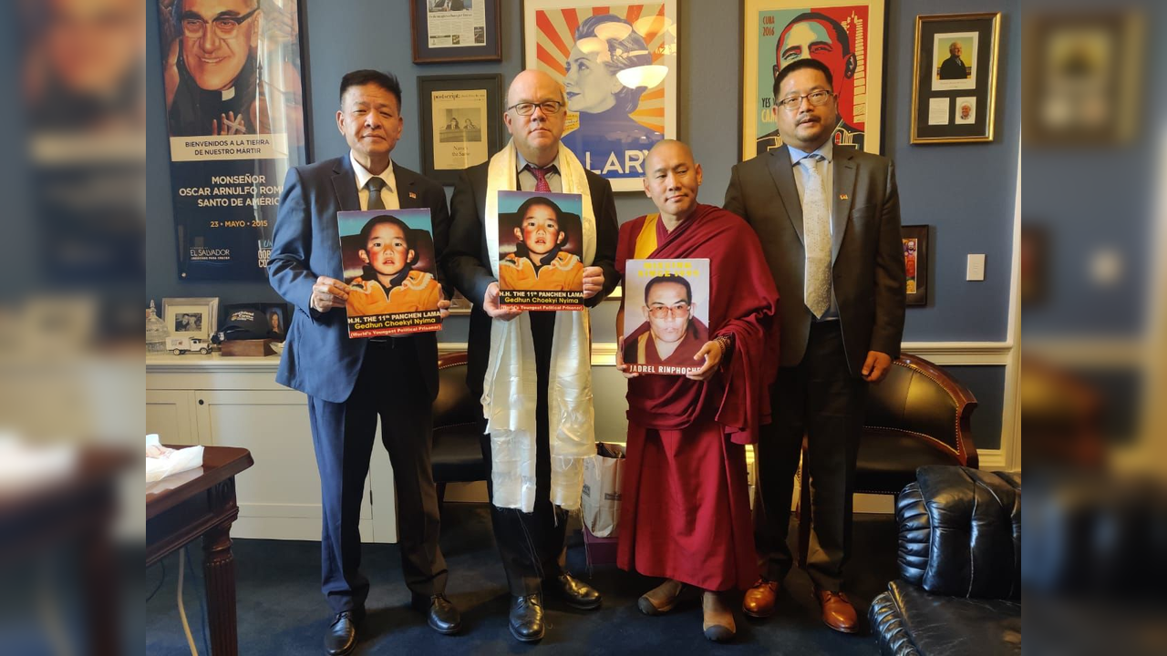 Tibet president Tsering extreme left Twitter off