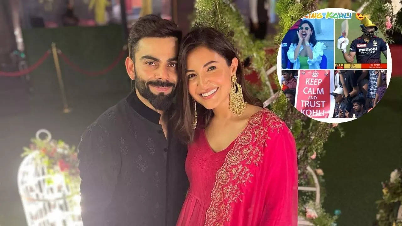 Anushka Sharma cheers for Virat Kohli