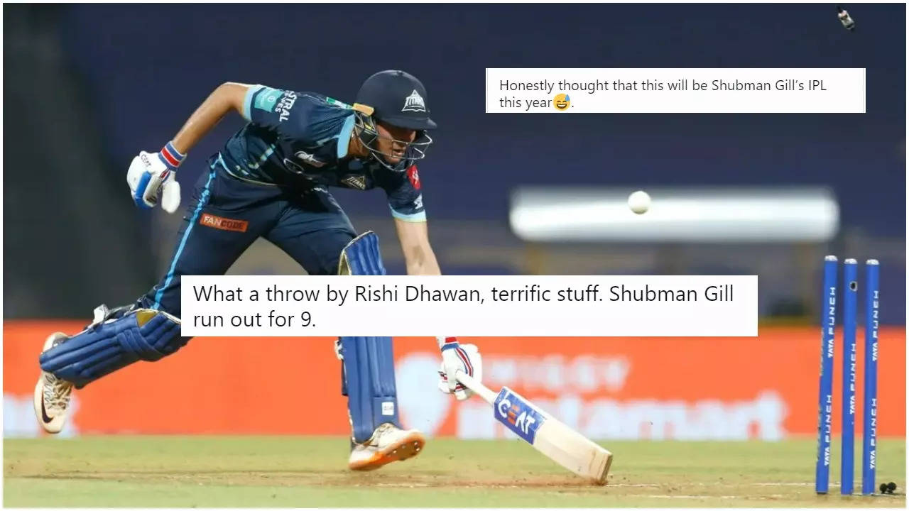 Premier batter Shubman Gill was visibly upset with pacer Sandeep Sharma after Rishi Dhawan removed the Gujarat Titans (GT) with a stunning direct hit in the Powerplay.