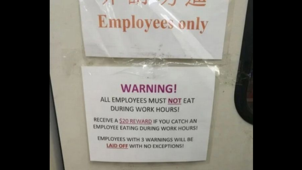Boss bans employees from eating during work hours, offers Rs 1,500