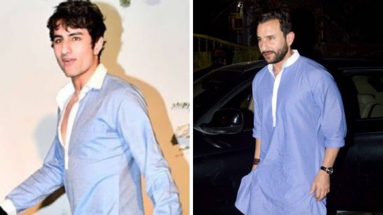 Saif, Ibrahim in similar kurta