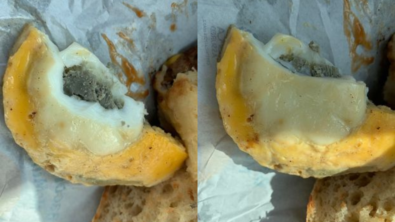 Woman finds 'mouldy' grey egg in McMuffin