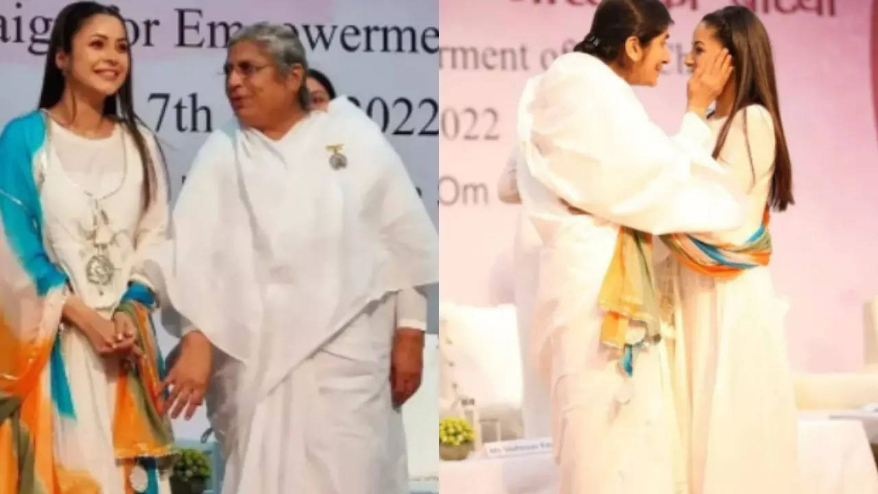 Shehnaaz Gill with Brahma Kumaris