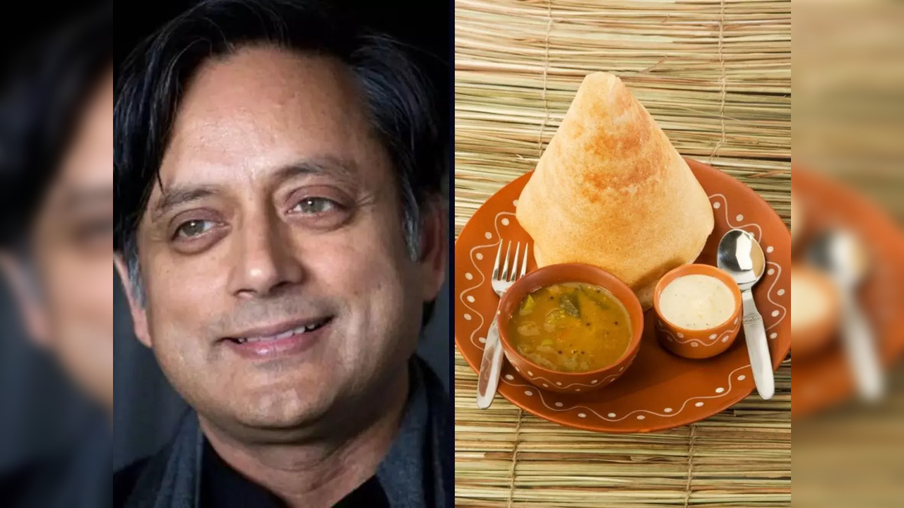 Left: Shashi Tharoor; right: Picture of Masala Dosa, courtesy of iStock