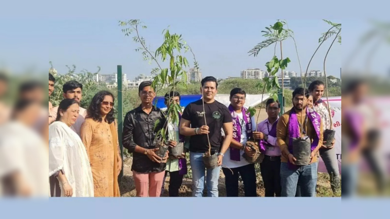 Viral Desai poses with plants