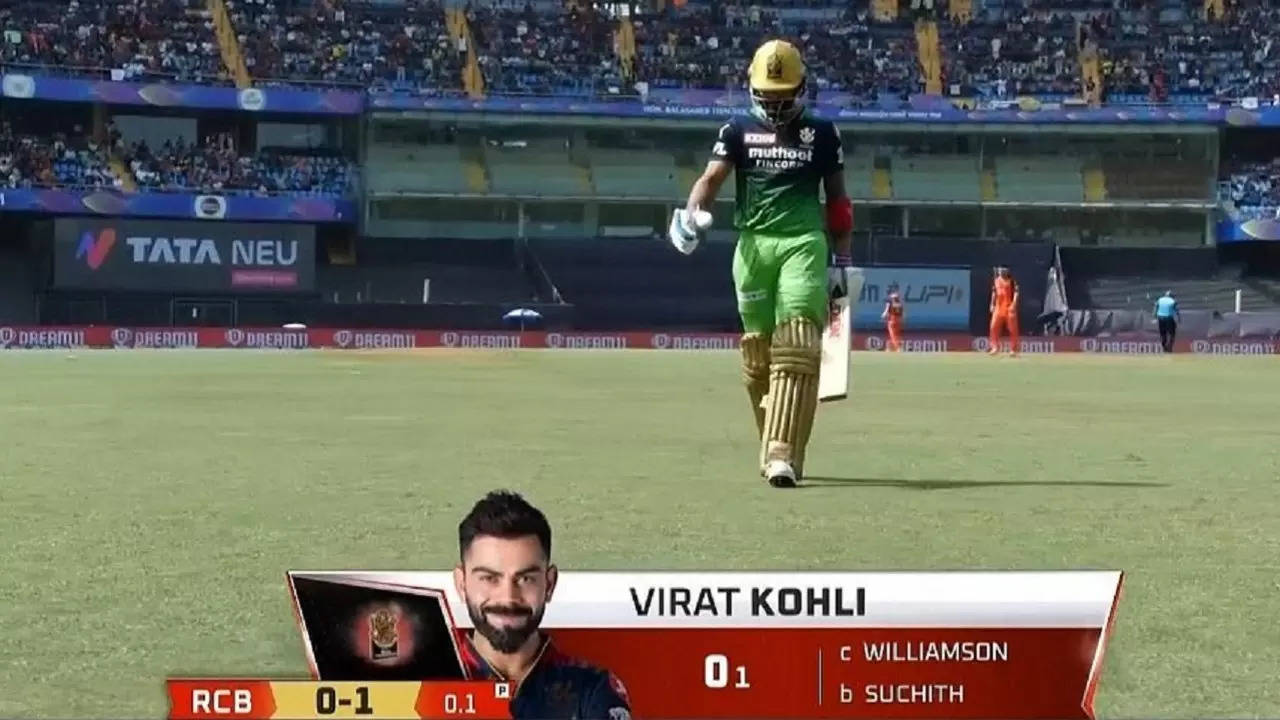 Virat Kohli golden duck vs Sunrisers Hyderabad