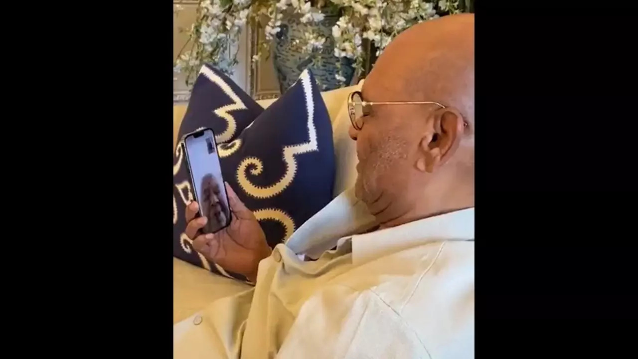 Anil Agarwal on call with his mom.