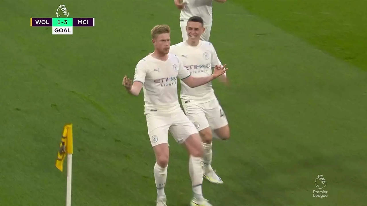 Kevin de Bruyne did Erling Haaland celebration after the match against Wolves