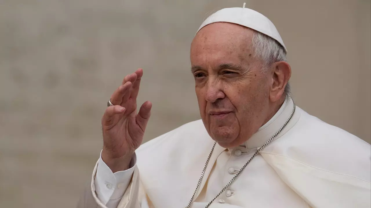 ​Pope Francis arrives in St. Peter's Square at The Vatican