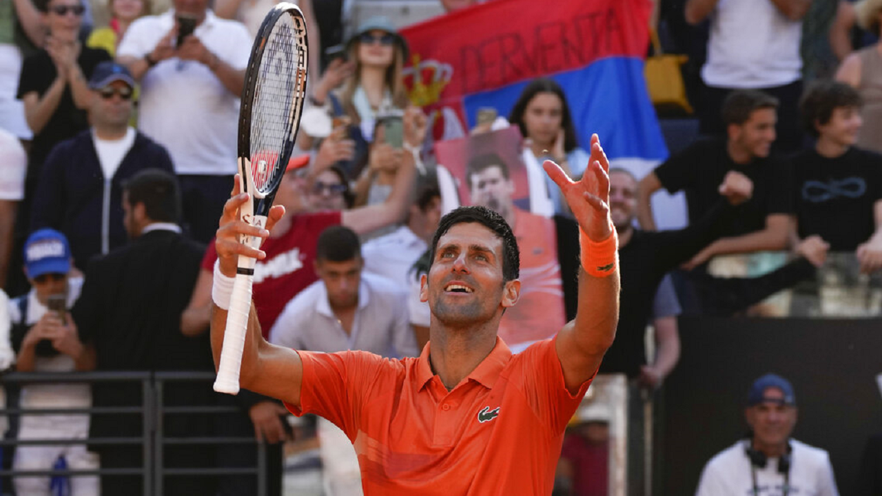 Italian Open: Novak Djokovic beats Stefanos Tsitsipas in Rome to