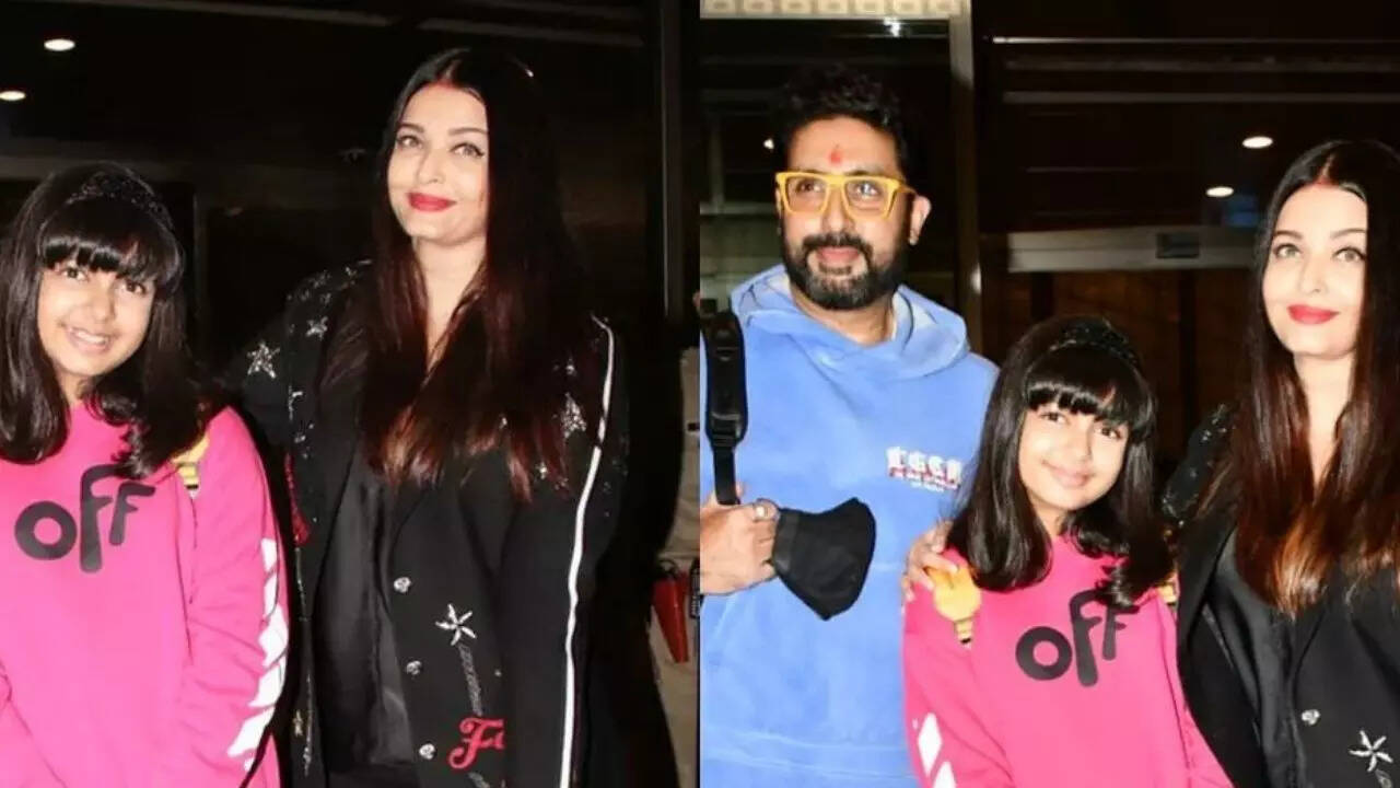 Aishwarya Rai Bachchan in all-black outfit leaves for Cannes with Abhishek  and Aaradhya - India Today