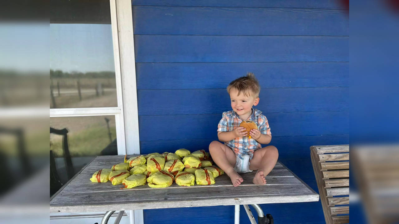 Toddler orders 31 cheeseburgers using mum's phone.