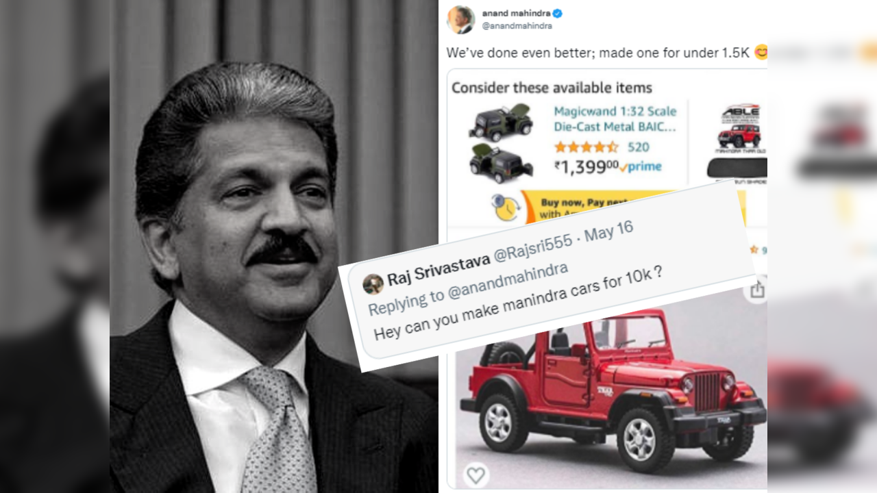 Anand Mahindra's witty reply to Twitter user goes viral