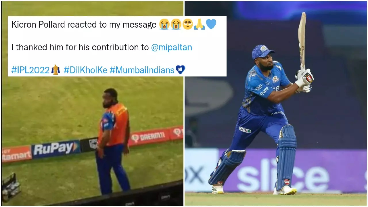 A Mumbai fan expressed his gratitude to Pollard when the West Indies all-rounder was watching the match from the sidelines.