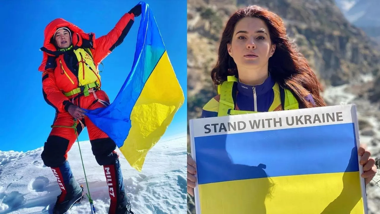 Antonina Samoilova Instagram Everest Ukraine flag