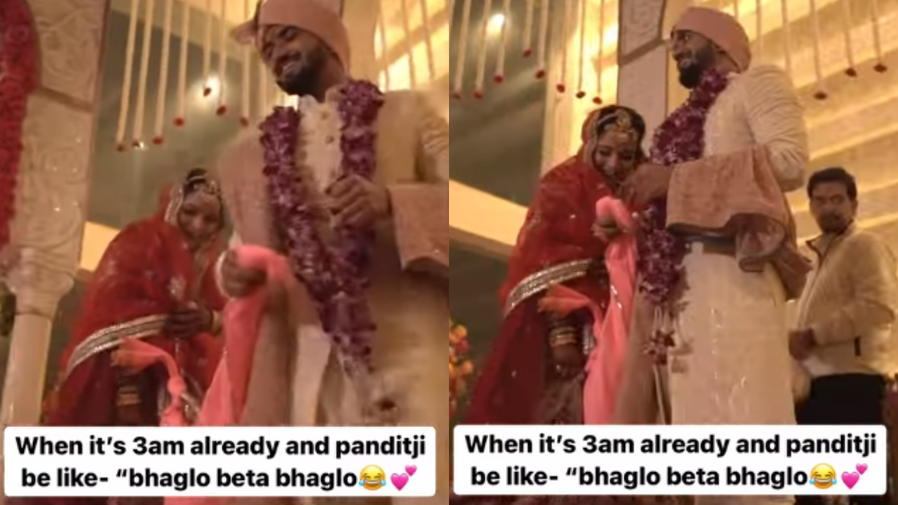 Panditji asks bride and groom to run while taking pheras as it's 3 am