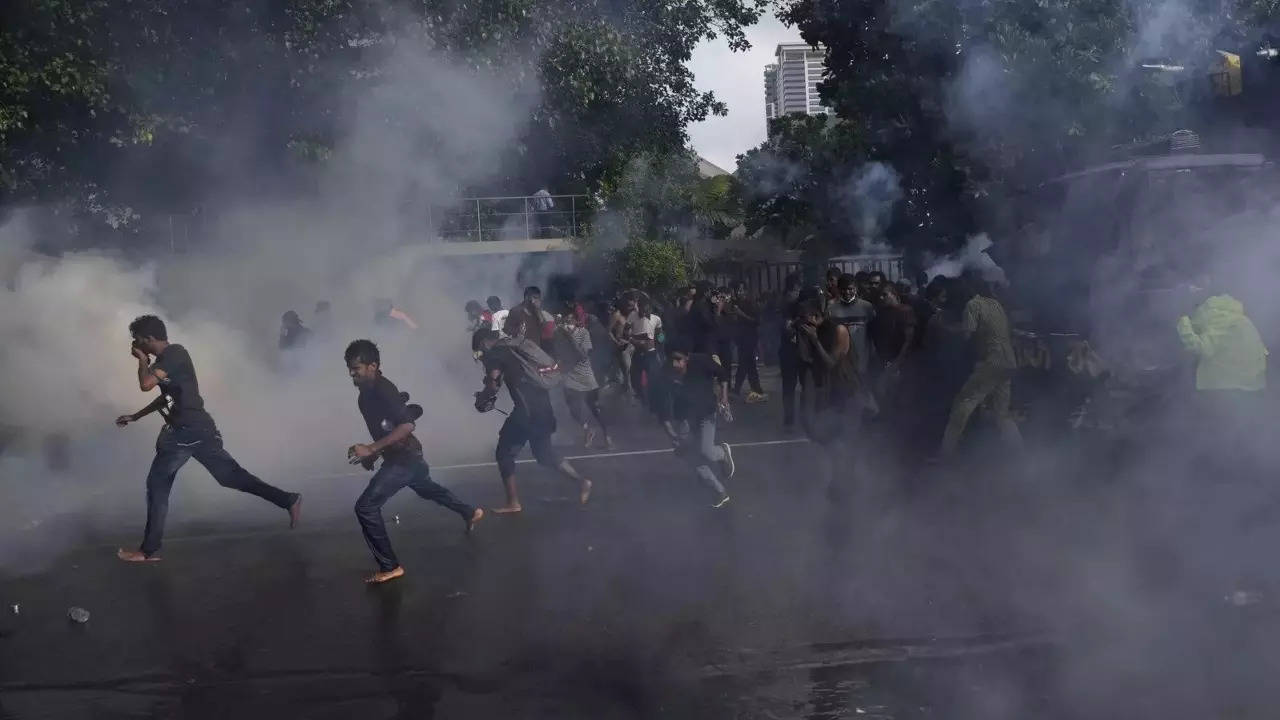 Sri Lanka protest AP