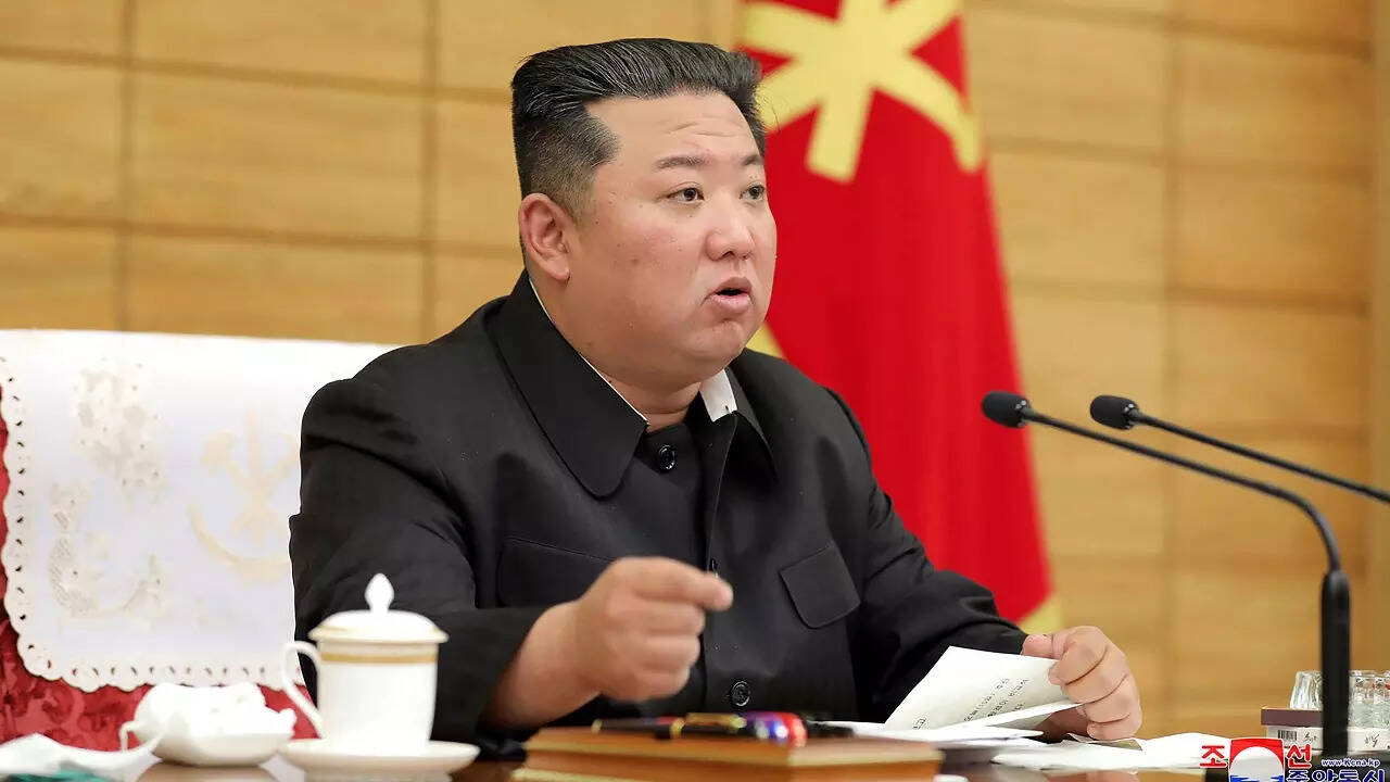 North Korean leader Kim Jong Un attends an emergency consultative meeting in Pyongyang