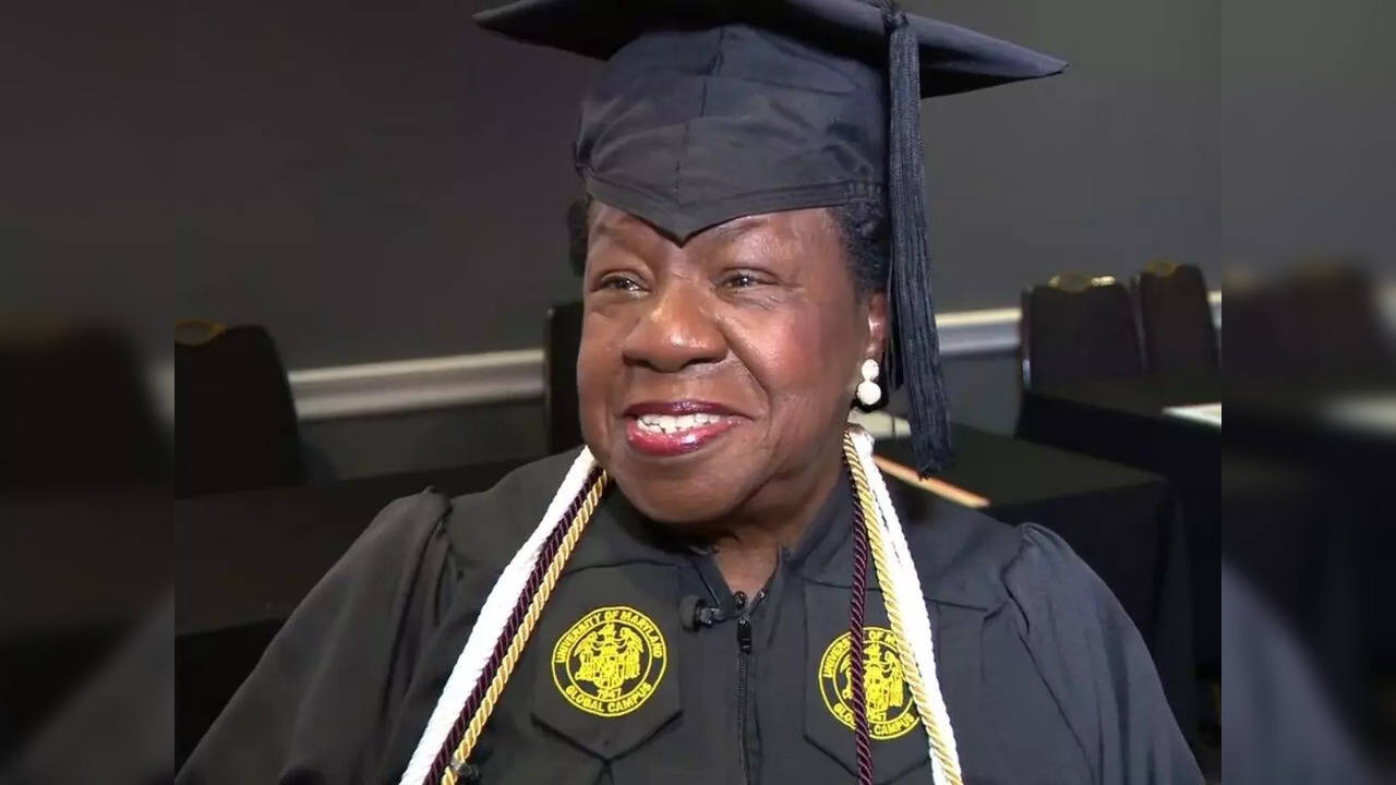 Mae Beale, 82, graduated from the University of Maryland Global Campus on Wednesday | Image courtesy: UMGC