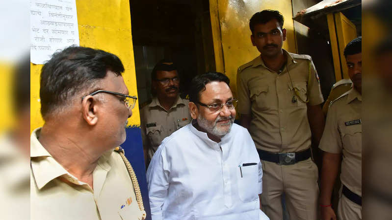 Mumbai: NCP leader and Maharashtra Minister Nawab Malik being taken to court fro...