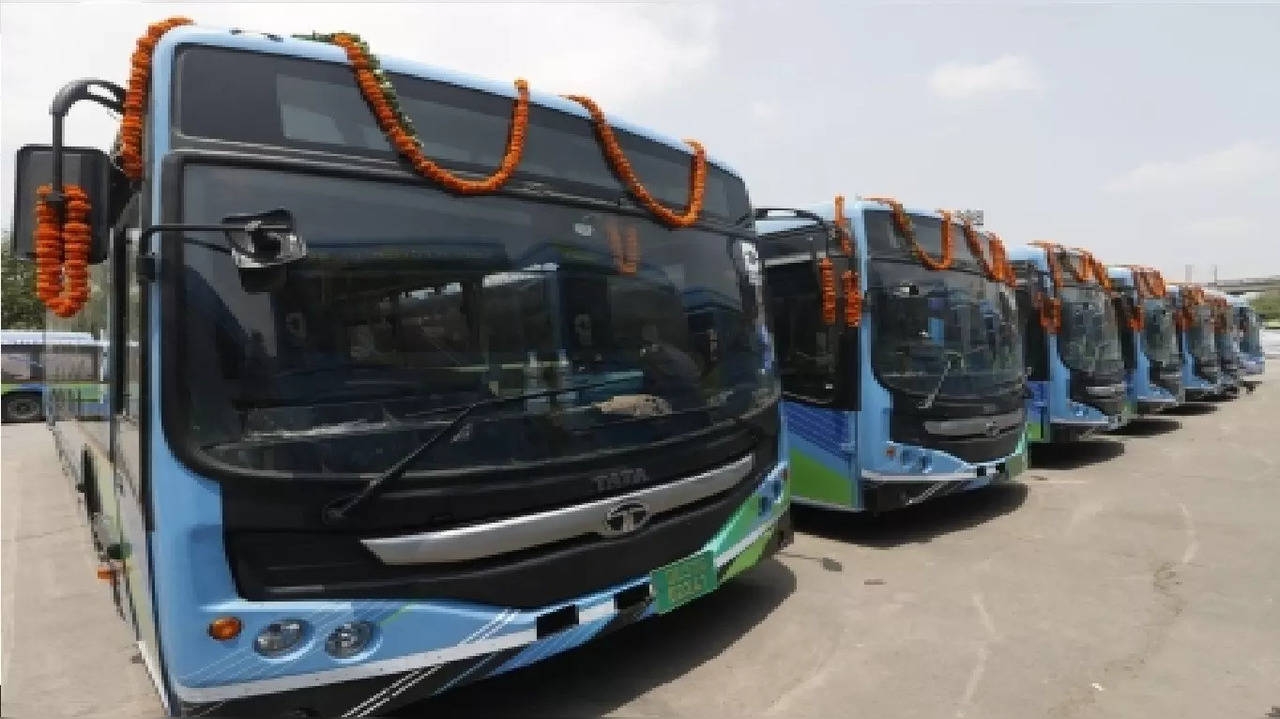 ​Delhi Chief Minister Arvind Kejriwal flagged off 150 new electric buses from Indraprastha Depot on Tuesday