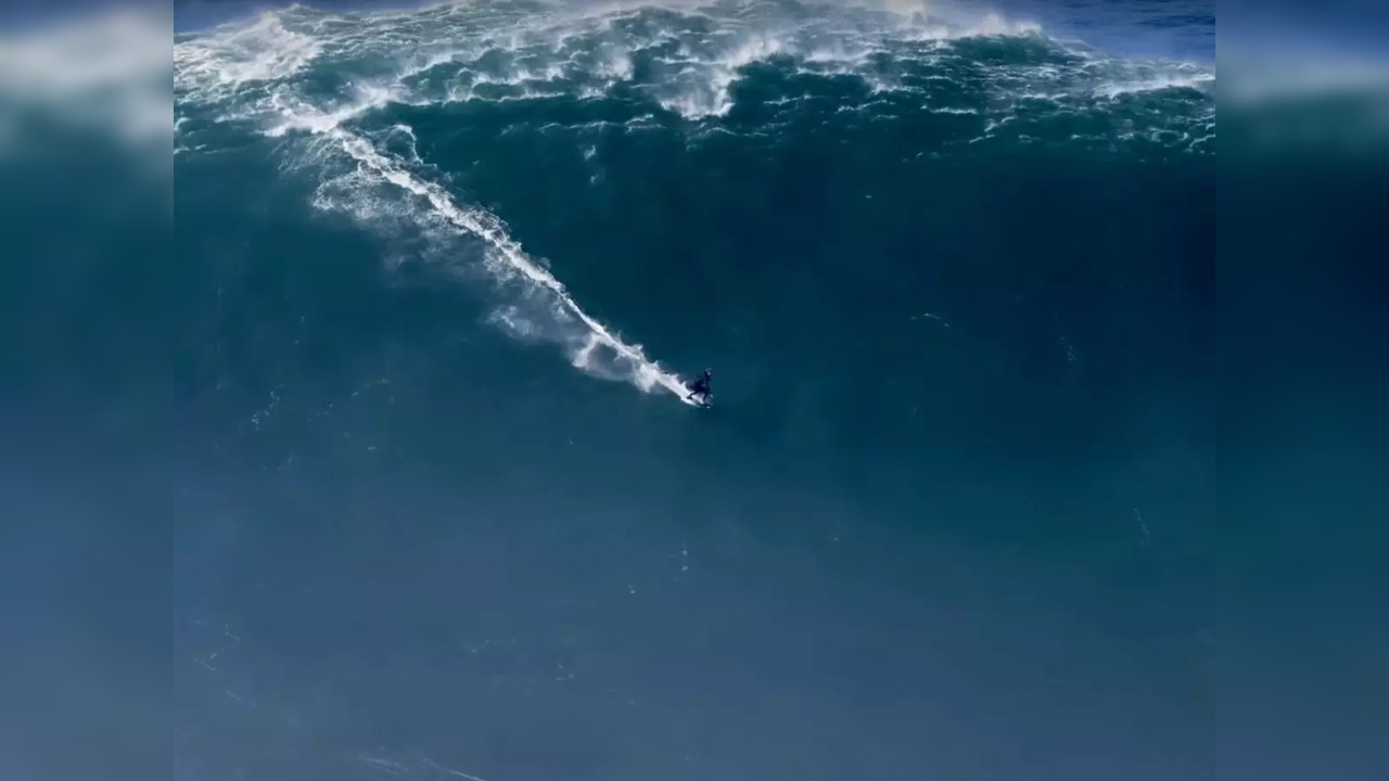 German surfer Sebastian Steudtner rides 86-foot wave to break world record | Image courtesy: Youtube/Guinness World Records