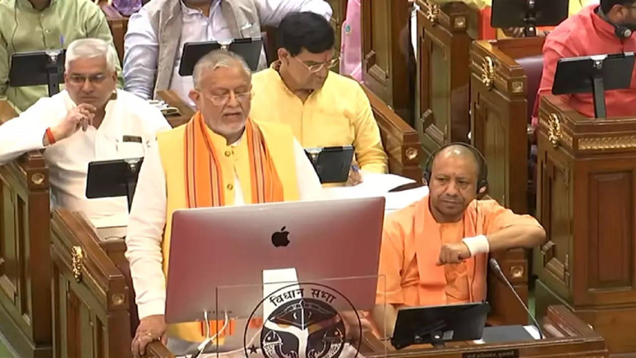 UP Finance Minister Suresh Khanna presents state budget 2022-23