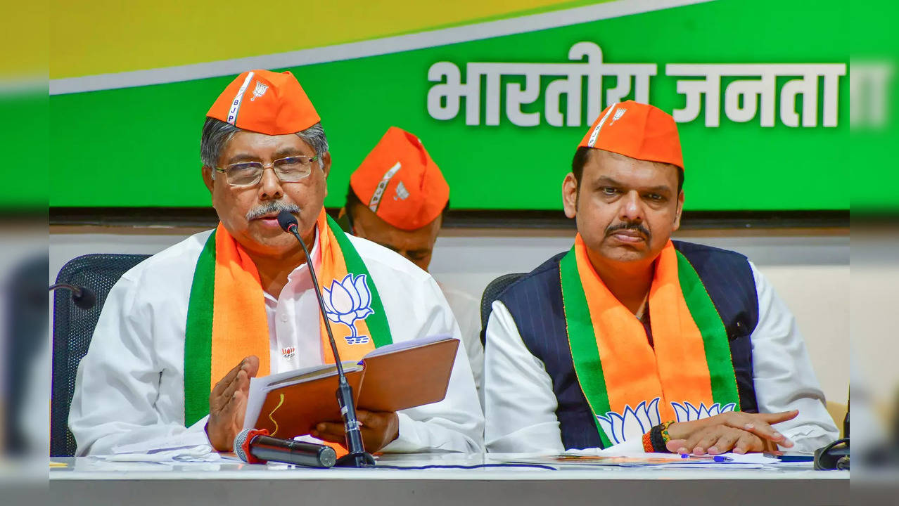 Mumbai: Maharashtra state President of BJP Chandrakant Patil speaks as Leader of...