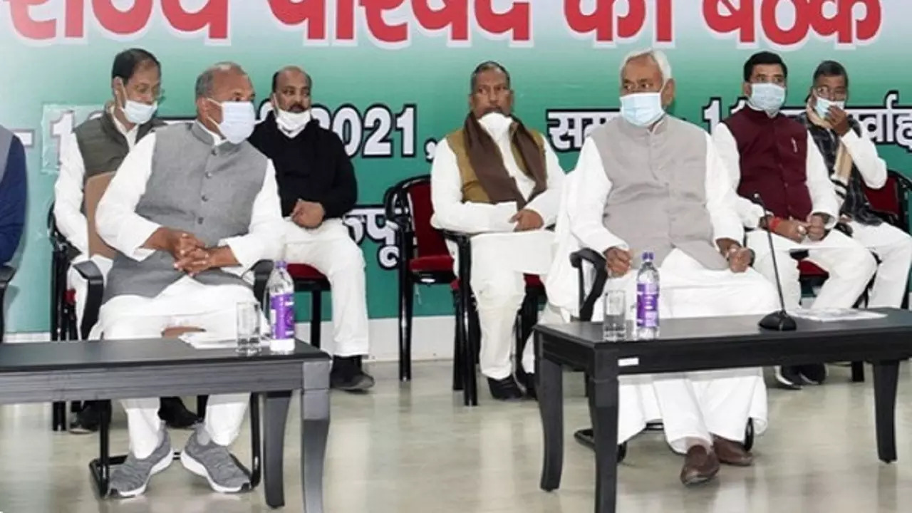 Union Minister RCP Singh with Bihar Chief Minister Nitish Kumar.