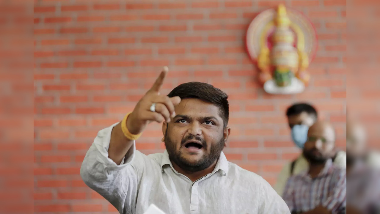 Ahmedabad: Former Congress leader Hardik Patel addresses a press conference afte...