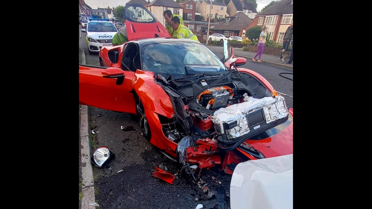 Ferrari worth Rs 4.16 crore smashes into parked cars