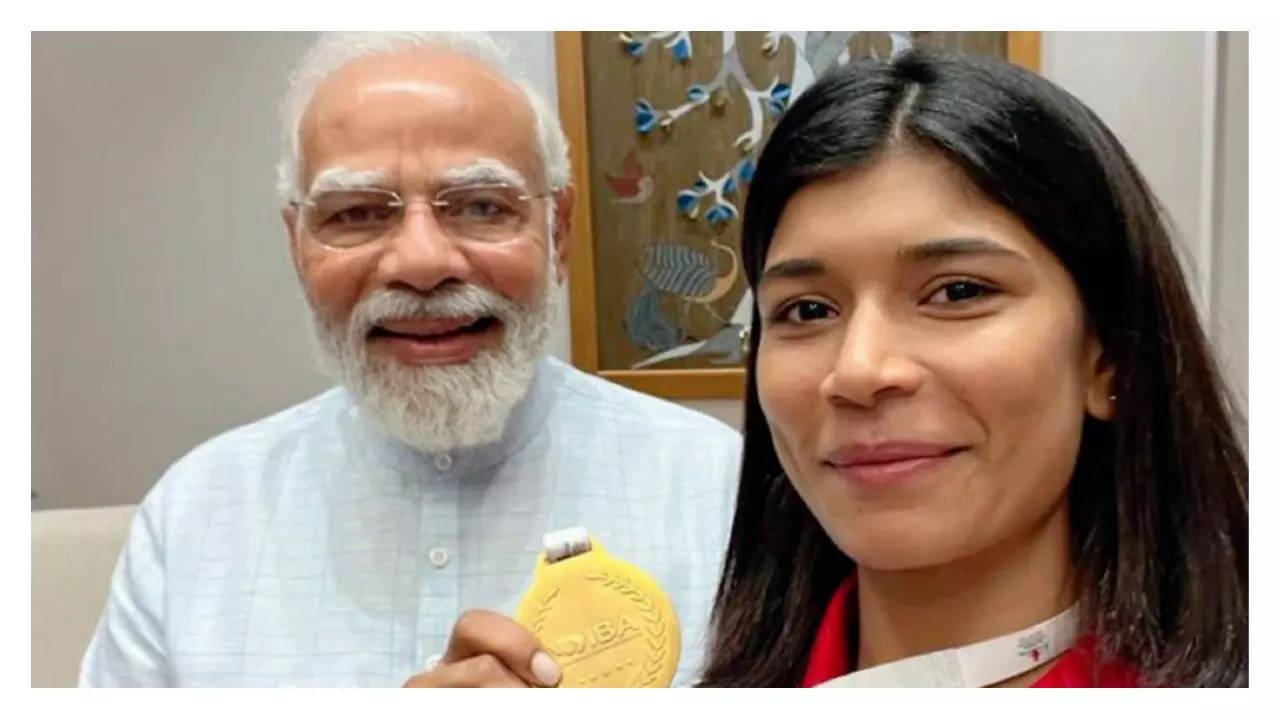 ndian Prime Minister Narendra Modi met newly crowned boxing world champion Nikhat Zareen on Wednesday